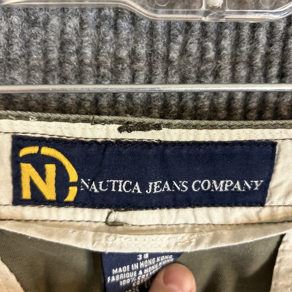 Vintage Nautical Mens Cargo Shorts Size 38 Green Cotton Y2K Skater Grunge - Picture 10 of 12